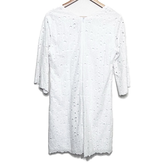 New with Tags Rabbit Rabbit Rabbit Women White Lace 3/4 Sleeve V-Neck Mini Dress - Picture 8 of 16